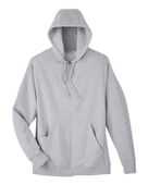 Team 365 Unisex Zone Hydrosport Heavyweight Full-Zip Hooded Sweatshirt TT95 ATHLETIC HEATHER Pocket