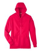 Team 365 Unisex Zone Hydrosport Heavyweight Full-Zip Hooded Sweatshirt TT95 SPORT RED Pocket