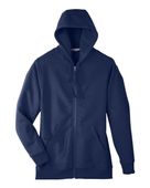 Team 365 Unisex Zone Hydrosport Heavyweight Full-Zip Hooded Sweatshirt TT95 SPORT DARK NAVY Pocket
