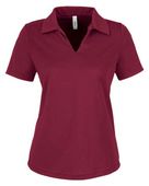 Core365 Women's Market Snag Protect Mesh Polo CE104W BURGUNDY Pocket