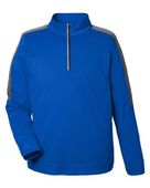 Core365 Men's Market Snag Protect Mesh Colorblock Quarter-Zip Pullover CE404 TRUE ROYAL/ CARBON Pocket