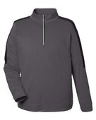 Core365 Men's Market Snag Protect Mesh Colorblock Quarter-Zip Pullover CE404 CARBON/ BLACK Pocket