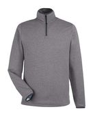 Core365 Men's Venture Heathered Stripe Quarter-Zip Pullover CE73 BLACK/ WHITE Pocket