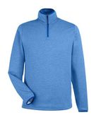 Core365 Men's Venture Heathered Stripe Quarter-Zip Pullover CE73 TRUE ROYAL/ WHITE Pocket