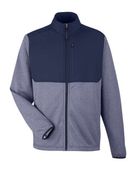 Core365 Men's Venture Heathered Stripe Hybrid Jacket CE74 CLASSIC NAVY/ WHITE Pocket