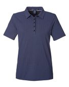 Devon & Jones Women's Crownlux Performance Geo Polo DG101W NAVY/ FRENCH BLUE Pocket