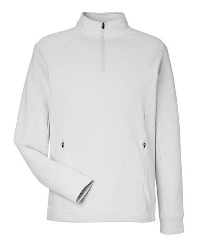 North End Men's Rhythm Waffle Quarter-Zip Pullover Jacket NE200 PLATINUM Pocket