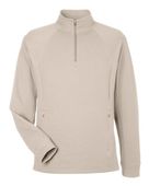 North End Men's Rhythm Waffle Quarter-Zip Pullover Jacket NE200 OATMEAL Pocket