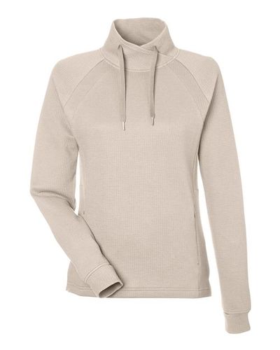 North End Women's Rhythm Waffle Pullover NE200W OATMEAL Pocket