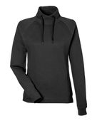 North End Women's Rhythm Waffle Pullover NE200W BLACK Pocket