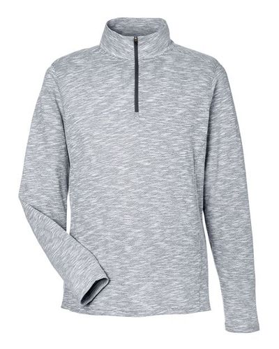 North End Men's Eclipse Jacquard Quarter-Zip Pullover Jacket NE415 BLACK HEATHER Pocket