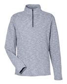North End Men's Eclipse Jacquard Quarter-Zip Pullover Jacket NE415 CLASSIC NAVY HEATHER Pocket