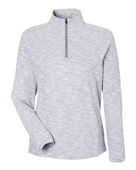 North End Women's Eclipse Jacquard Quarter-Zip Pullover Jacket NE415W PLATINUM HEATHER Pocket