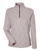 North End Women's Eclipse Jacquard Quarter-Zip Pullover Jacket NE415W BURGUNDY HEATHER Pocket