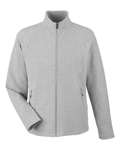 North End Men's Spirit Textured Full-Zip Jacket NE727 PLATINUM HEATHER Pocket