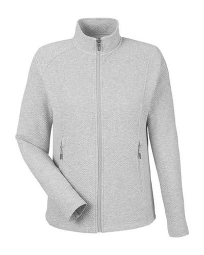 North End Women's Spirit Textured Full-Zip Jacket NE727W PLATINUM HEATHER Pocket