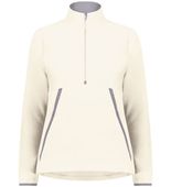 Ladies Chill Fleece 2.0 1/2 Zip Open Bottom Pullover OYSTER Pocket