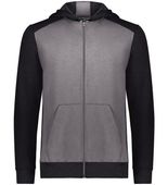 Youth Three-Season Fleece Full Zip Front Pouch Pocket Hoodie CARBON HEATHER/BLACK Pocket