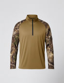 Realtree Performance Qtr Zip Color Block RT5703 APX CAMO/GRN M Pocket