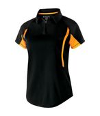 Holloway Ladies Avenger Polo 222730 BLACK/LIGHT GOLD Pocket