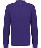 Holloway Core Cotton Long Sleeve Polo 226177 PURPLE (HLW) Pocket