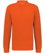 Holloway Core Cotton Long Sleeve Polo 226177 ORANGE Pocket