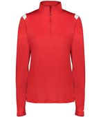 Badger Ladies On The Rise 1/4 Zip Pullover 426600 RED/WHITE (BA) Pocket