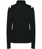 Badger Ladies On The Rise 1/4 Zip Pullover 426600 BLACK/WHITE (BA) Pocket