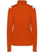 Badger Ladies On The Rise 1/4 Zip Pullover 426600 BT. ORANGE/WHITE (BA) Pocket