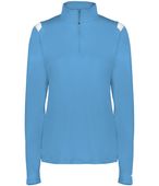 Badger Ladies On The Rise 1/4 Zip Pullover 426600 COLUMBIA BLUE/WHITE (BA) Pocket