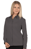 Blue Generation Ladies LS Value Poplin Shirts GRAPHITE Pocket