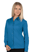 Blue Generation Ladies LS Value Poplin Shirts TURQUOISE Pocket