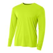 A4 Cooling Performance Adult Long Sleeve Crew LIME Front