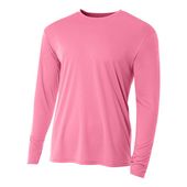 A4 Cooling Performance Adult Long Sleeve Crew PINK Front