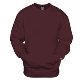 Badger Sport Adult Pocket Crew Sweatshirt w/Kangaroo Pocket MAROON Front