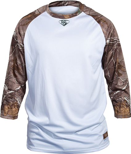 Louisville Slugger Loose-Fit 3/4 Sleeve Camo Shirt. Decorated in seven days or less.