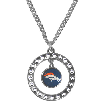 Silver Moon NFL Denver Broncos CZ Necklace