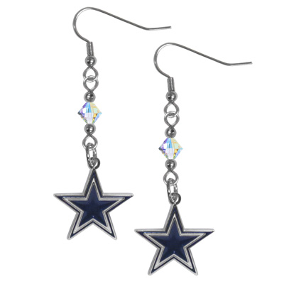 Silver Moon Dallas Cowboys Long Dangle Earrings