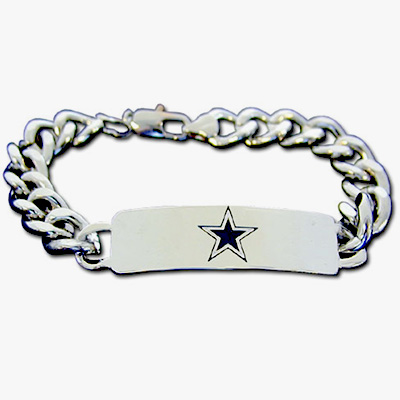 Silver Moon NFL Dallas Cowboys Steel ID Bracelet