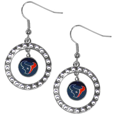 Silver Moon NFL Houston Texans CZ Earrings