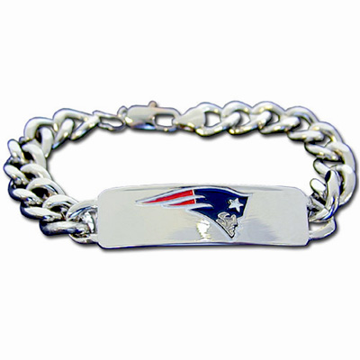Silver Moon New England Patriots Steel ID Bracelet