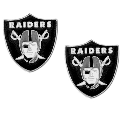 Silver Moon NFL Oakland Raiders Stud Earrings