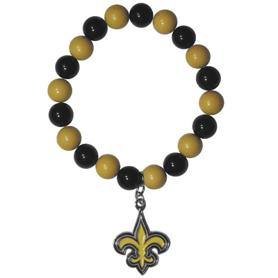 Silver Moon NFL New Orleans Saints Bead Bracelet