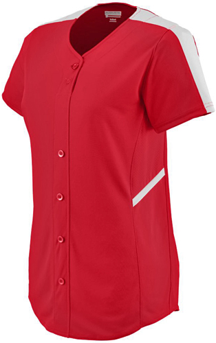 Augusta Womens Closer Button Up Softball Jersey. Decorated in seven days or less.