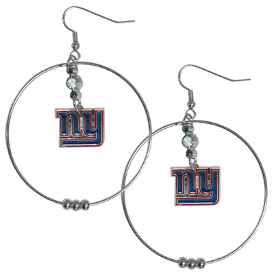 Silver Moon NFL New York Giants Hoop Earrings