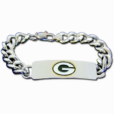 Silver Moon NFL Packers Steel ID Bracelet