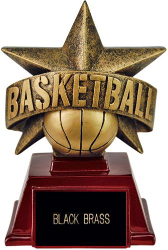 Hasty Awards 6" All Star Resin Basketball Trophy. Engraving is available on this item.