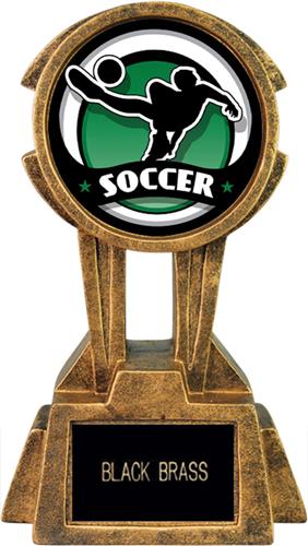Hasty Awards 10" Sky Tower Resin Soccer Trophy. Engraving is available on this item.