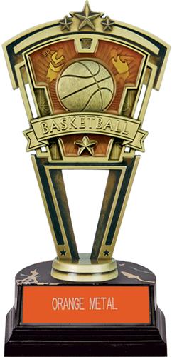 Hasty Award Basketball Varsity Trophy Marble Base. Engraving is available on this item.
