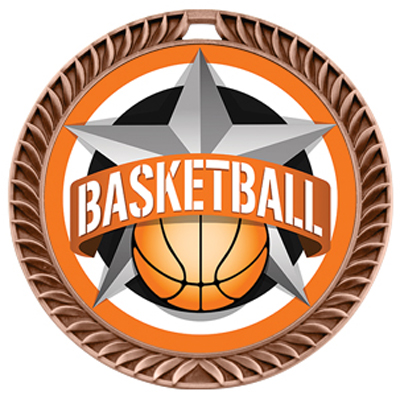 Hasty 2.5" Crest Medal Basketball All-Star Insert. Personalization is available on this item.